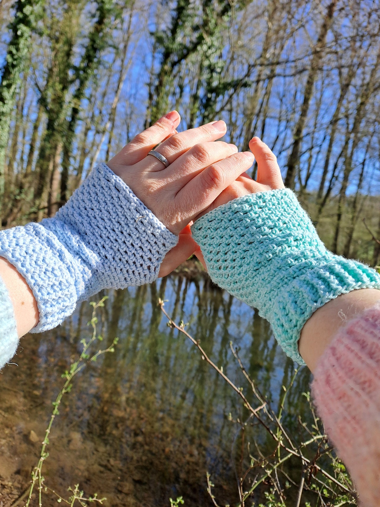 Pastel Emo - Fingerless Mitts (Digital Crochet Pattern)